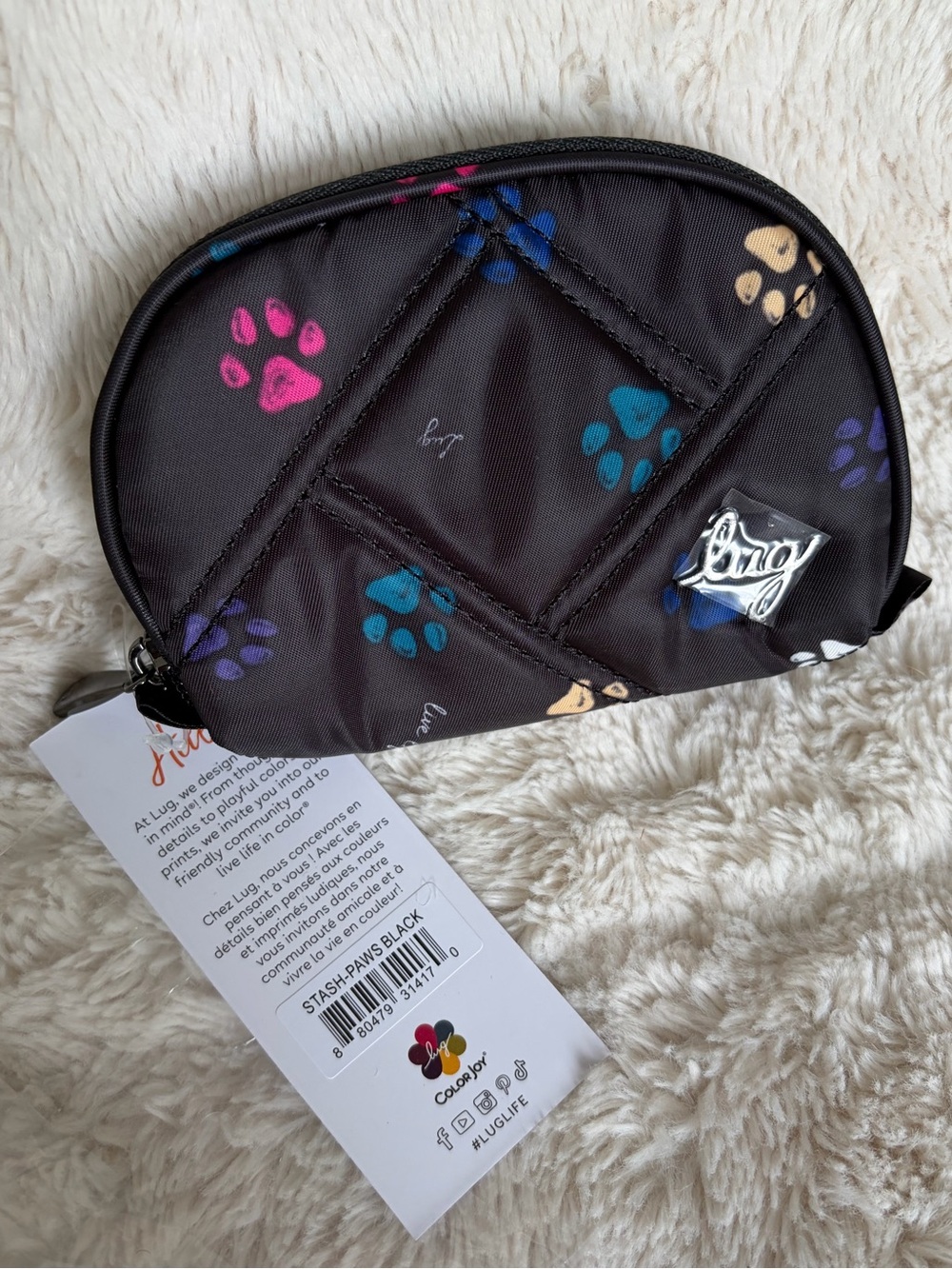 NWT Lug Stash in Paws Black